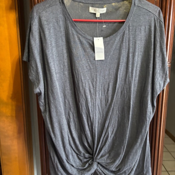 Lou & Grey for Loft Womens L Blue Gray SS Stylish Top NWT - Picture 8 of 8